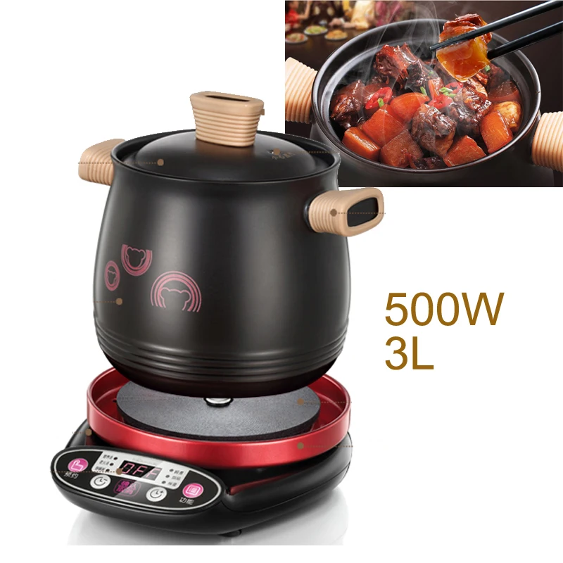 

15% JA157,3L Multifunctional Slow Cookers Ceramic Split Type Porridge Soup Stewing Pot 9.5h Reservation with LED Touch Panel
