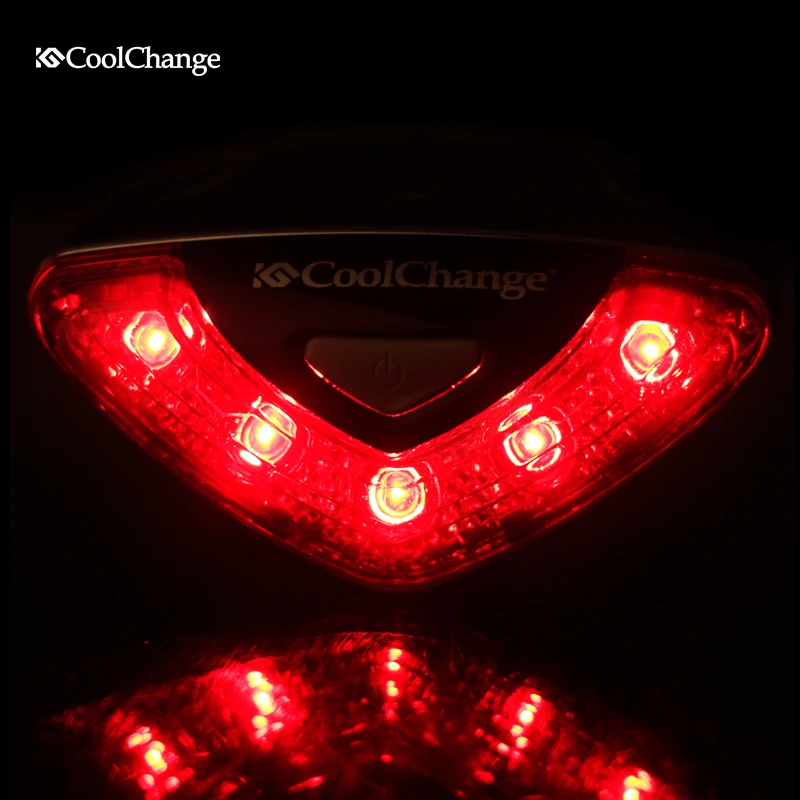 Discount CoolChange Bicycle Rear Light Have 4 LED Flash Modes Cycling Night Safety Warning Lamp Bike Outdoor Tail Light Accessories 3