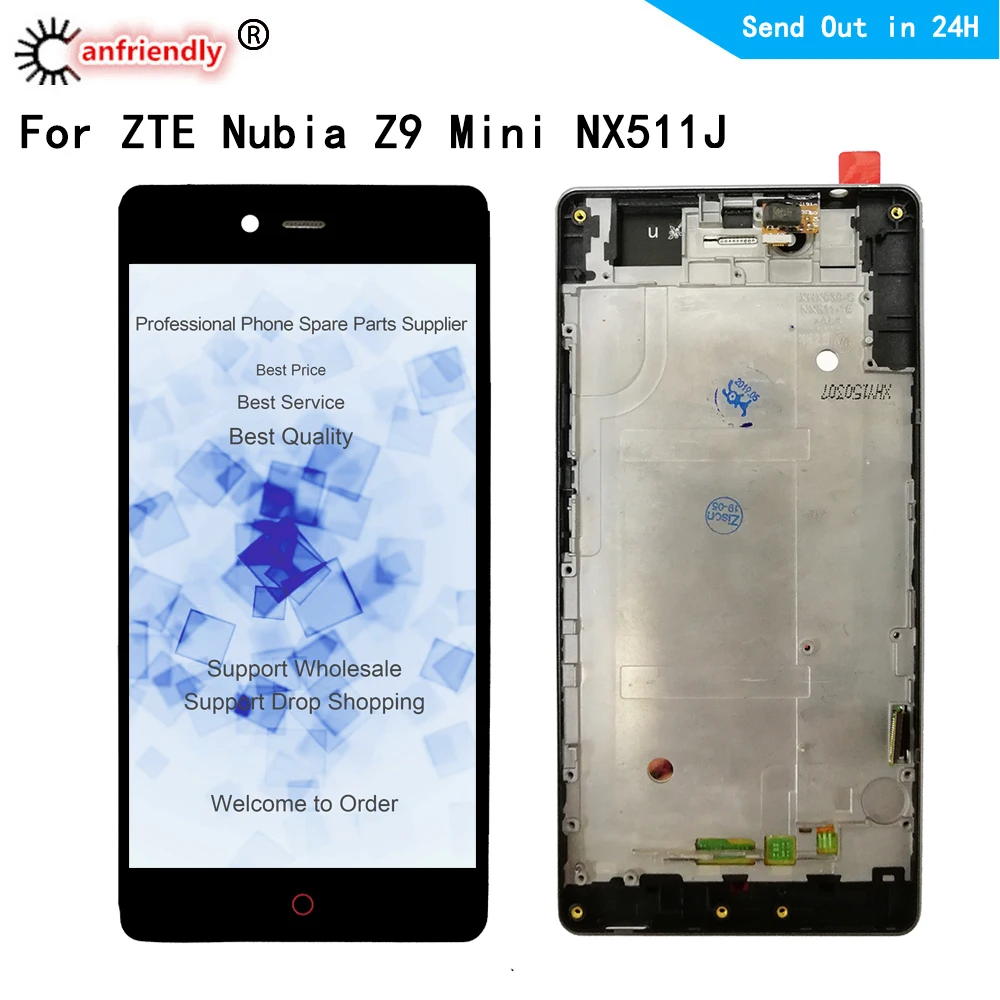 Для ZTE Nubia Z9 Mini NX511J NX511 NX511H ЖК-дисплей + сенсорный экран дигитайзер с рамкой в сборе