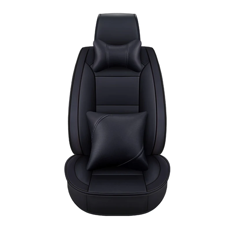 Новые универсальные кожаные подушки для автомобильных сидений для mercedes benz c200 e300 w211 w203 w204 ML, автомобильные подушки, Защитные чехлы для автомобильных сидений - Название цвета: Black