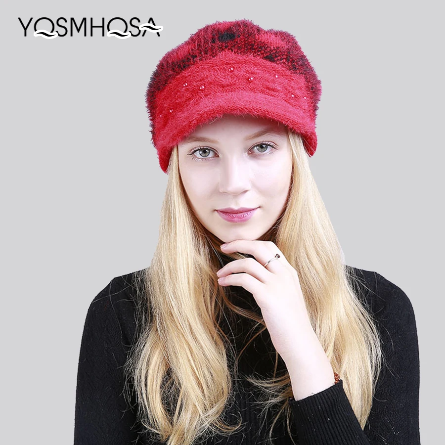 New Fashion Winter Beanie Women Hats for Woman Knitted Beanie Cap Thick