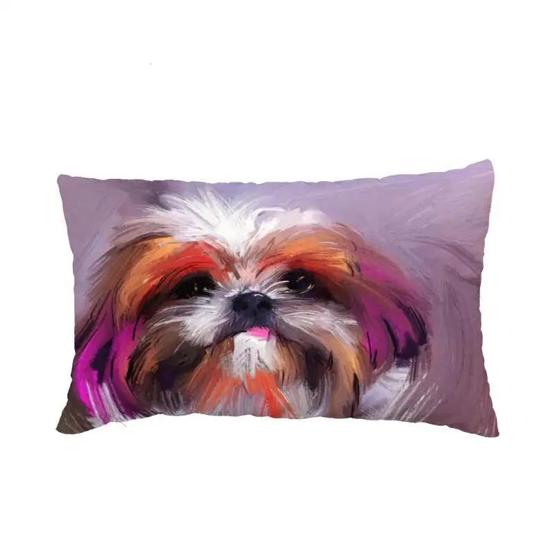 Чехол на подушку Shih Tzu с принтом собаки наволочка I Love Dog квадратный декор 30*50 см