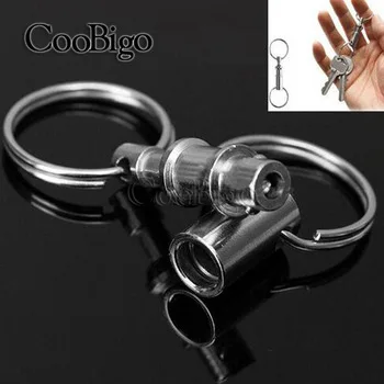1pcs Swivel Keychain Key Ring Quick Release Detachable Double Split Rings Outdoor Tactical Backpack Carabiner Camp Kits#FLQ201-S