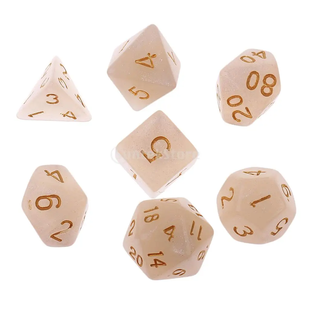 7PCS Polyhedral Dice D20 D12 D10 D8 D6 D4 16mm for Dungeons and Dragons Dice DND MTG RPG