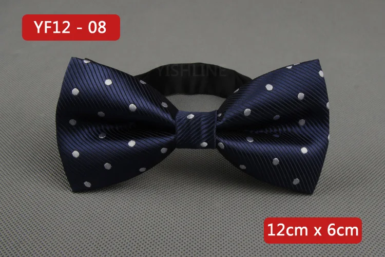 YISHLINE NEW Men's Bow Tie Gold Paisley Bowtie Business Wedding Bowknot Dot Blue And Black Bow Ties For Groom Party Accessories - Цвет: YF12-8