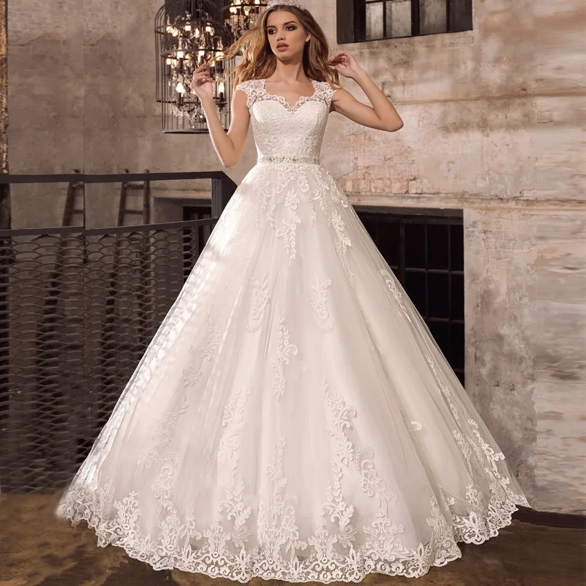 Кружевное кружевное свадебное платье невесты белое свадебное платье - Цвет: ivory