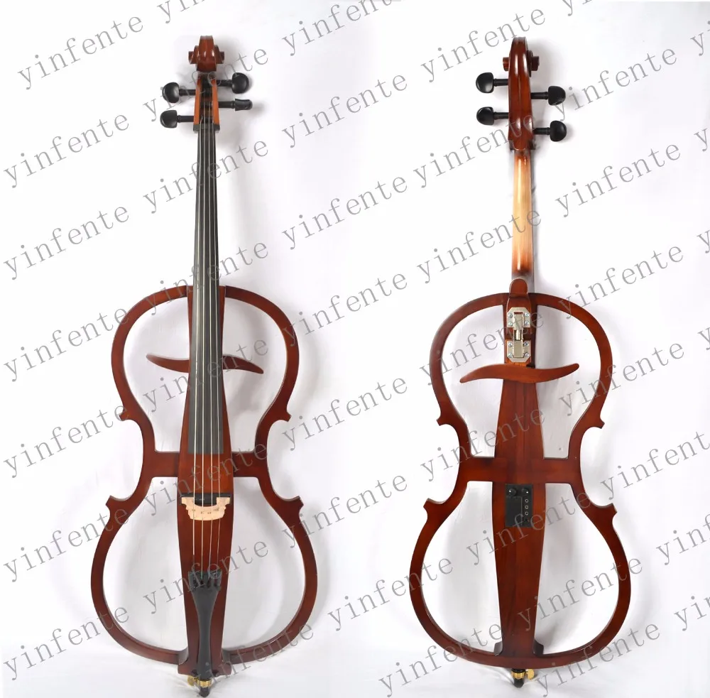 dark red color Electric Cello 4/4 Solid wood Wonderful Sound Black