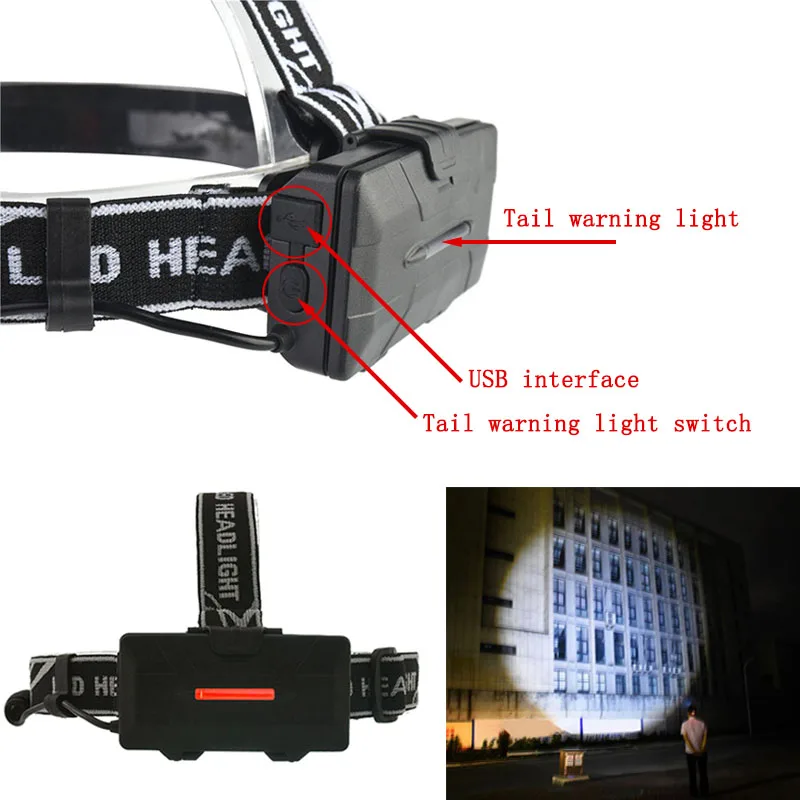 Head Lamp Headlamp Headlight Flashlight Torch Lanterna 4 Xm-l Sensor Led Bulbs Litwod Camping / Cycling Hunting Hiking Lithium Head Flashlight Cob Headlamp Bike Headlight