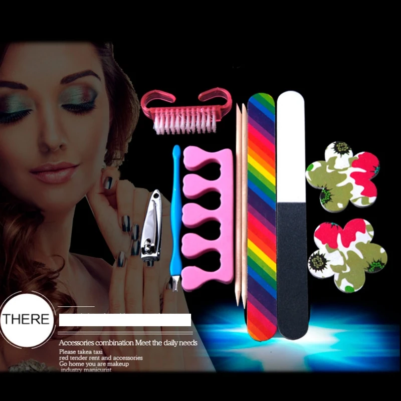 10 шт./компл. чистящая щетка полировка и шлифовка файлов буферный блок для ногтей педикюр набор