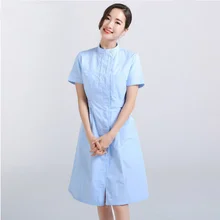 Новинка, женское медицинское пальто с коротким рукавом и стоячим воротником, Униформа, медицинская лабораторная куртка, больница, доктор, тонкая, розовая и белая