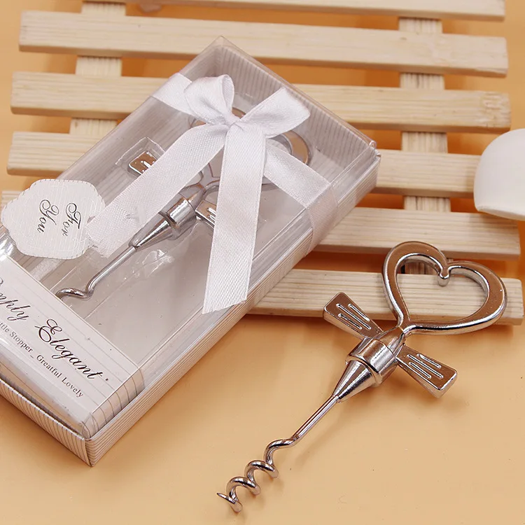 20PCS/LOT Corkscrew Wine Stopper in White Gift Boxin Party Favors from