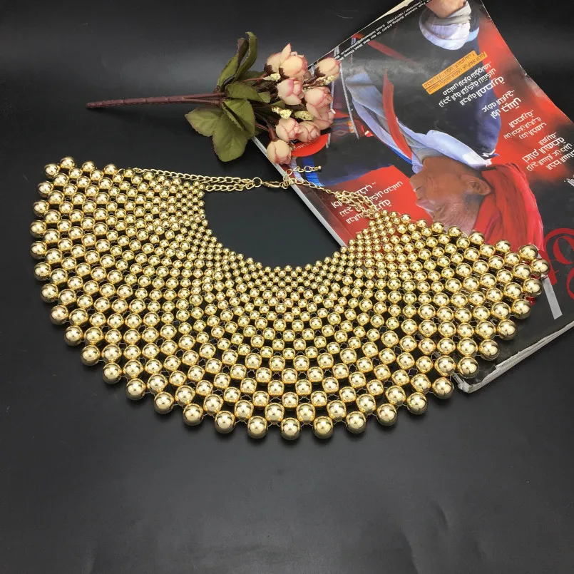 Брендовые индийские ювелирные изделия ручной работы из бисера ожерелье s для женщин воротник чокер с бусинами Макси ожерелье свадебное платье UKEN