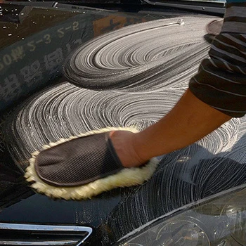 

2pcs Wool Cashmere Soft Mesh Car Washing Mitt Household Dusting Cleaning Gloves Hand Brush Pad
