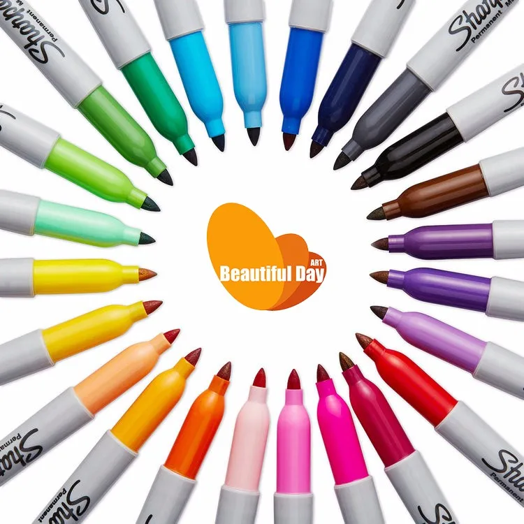 Лучшие продажи! Новые маркеры Sharpie 31993 перманентные 12 цветов набор, 24 цвета набор