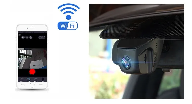 Универсальный Wifi DVR для Toyota/Chevrolet/Ford/Nissan/Kia/hyundai регулируемый угол управления с помощью приложения две Камеры дополнительно