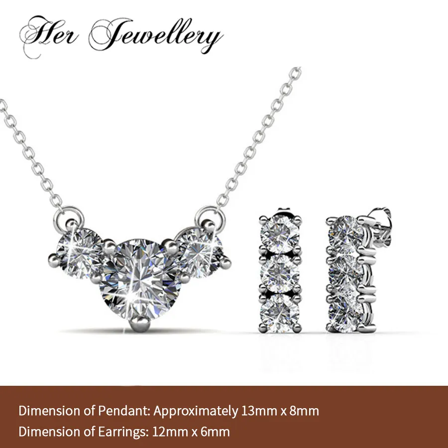 

Her Jewellery simply crystal jewelry set Brass with Earrings & necklace Made with crystals from Swarovski HS108