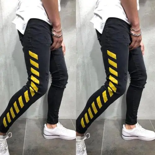 Hirigin 2018 Plus Size Jeans Men Stretchy Slim Fit Denim Pants Fear Of God Fashion Skinny Pencil Jeans Slim Streetwear Biker