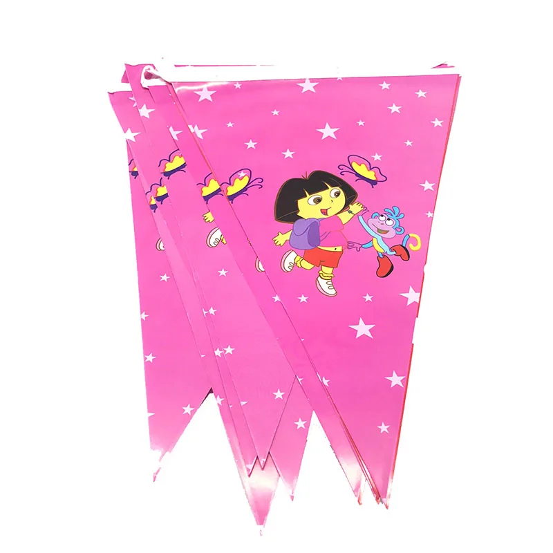 10 шт./упак. Dora the Explorer theme party Бумага для баннера Flag тематические праздничные товары