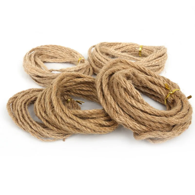 5m/lot Natural Hemp Jute Cord Rope String 2mm 4mm 6mm for DIY fashion