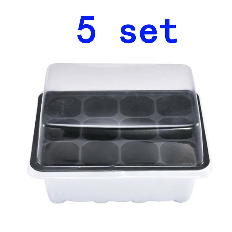 Nursery Greenhouse Tomatoes Peppers 5 Sets Seedling Tray Bonsai 12 Cell Plant Germination Starting Propagation