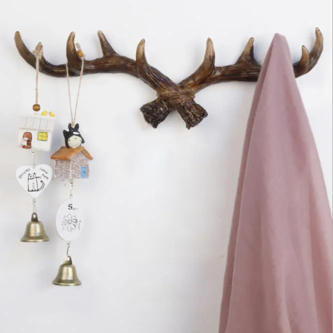 

Creative Wall Decoration Antler Hook American Home Personality Deer Head Wall Hanging Key and Coat Hook