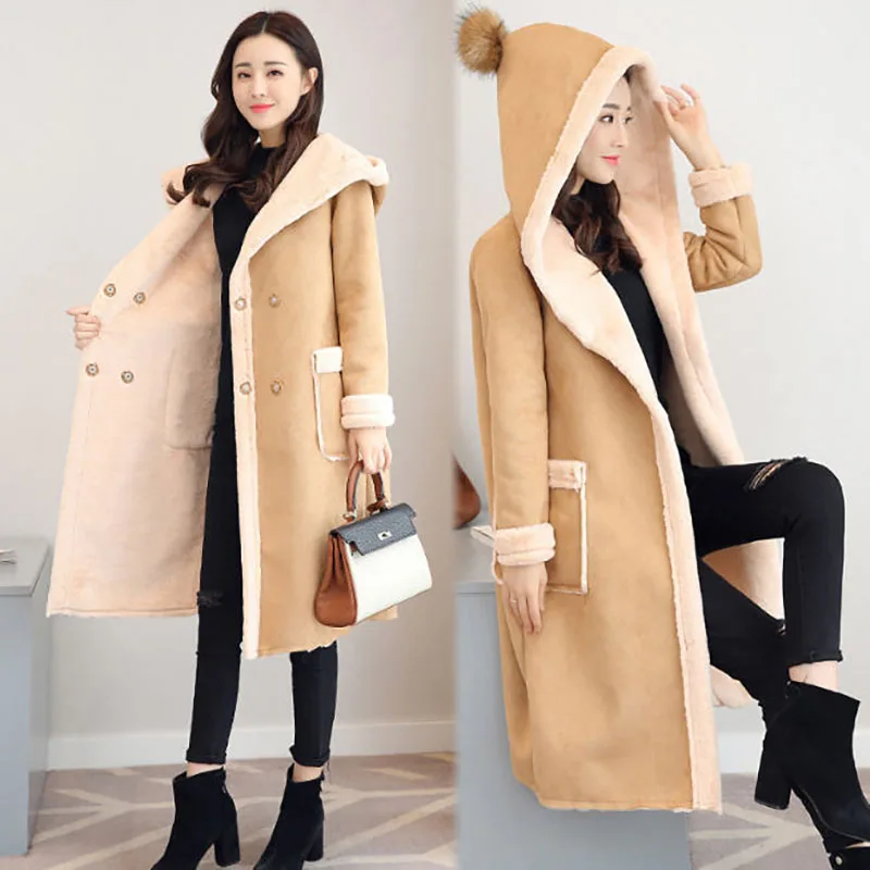 Winter Coat Women 2018 Korean Hooded Warm Lambswool Parkas Thicken ...