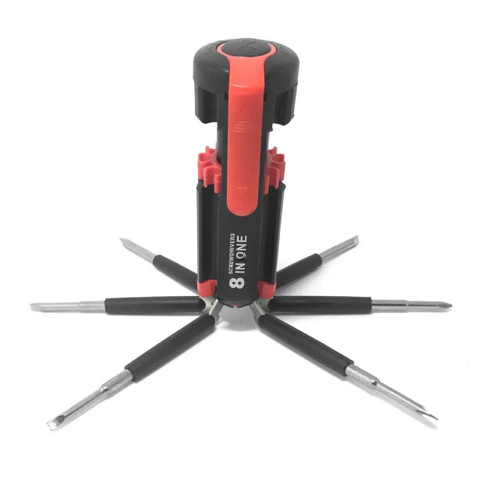 

Multi-function 8-in-1 Screwdriver Toolkit with LED Torch Flashlight Outdoor Survival Handy Tool for Camping Hiking Travel