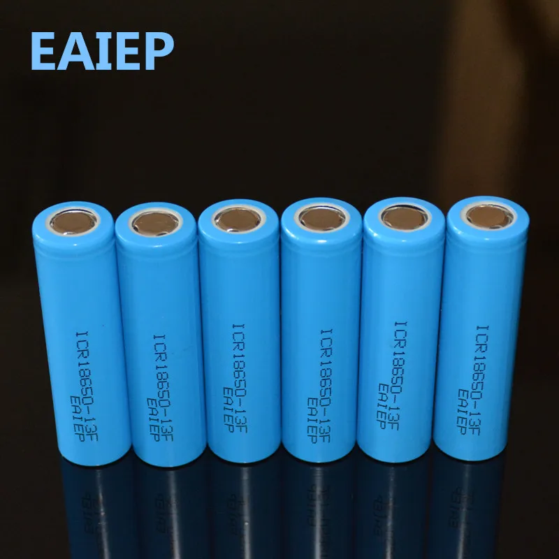EAIEP 6 шт./лот 3 7 в 18650 перезаряжаемая литий-ионная батарея 1300 мАч для светодиодных
