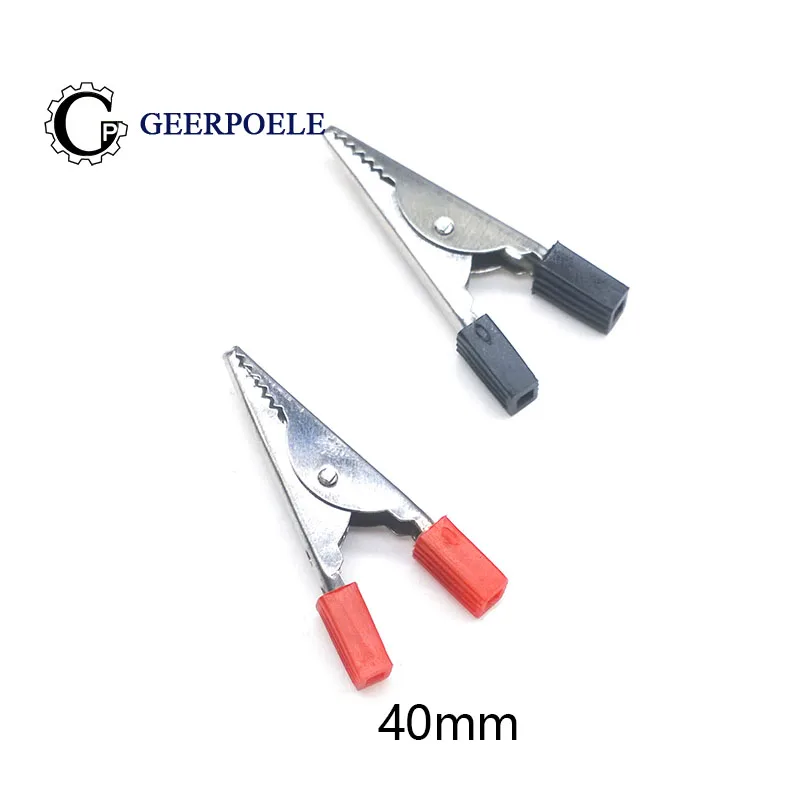 

10 pcs/lot 40 MM test Metal Alligator Clip Crocodile clips Electrical Clamp for Testing Probe Meter With Plastic crocodile clamp