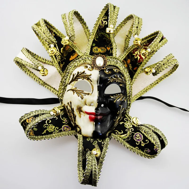 

Handmade Black/Red/Blue/Purple Sun God Full Face Venetian Mask Halloween Masquerade Party Masks for Adults Party Favor DEC132