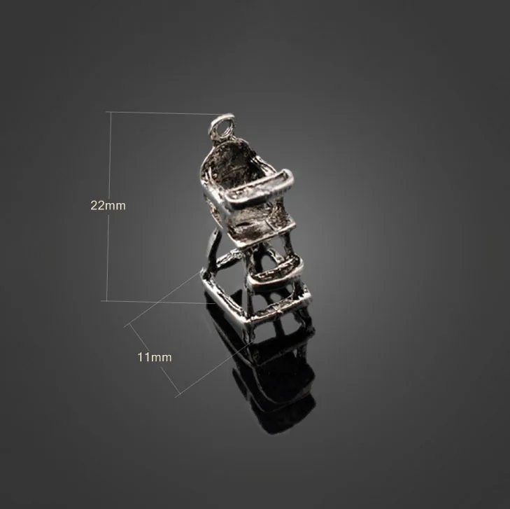 50pcs Antique Silver Baby Chair Charms Pendant-Jewelry Findings Earring Necklace Bracelet Cell Phone Accessories 22 mm X 11 mm 50pcs Antique Silver Baby Chair Charms Pendant-Jewelry Findings Earring Necklace Bracelet Cell Phone Accessories 22 mm X 11 mm