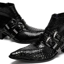 Весенние черные Мужские ботинки острый носок осенние кожаные ботильоны Для мужчин Бизнес сапоги Формальные bota masculina EU38-46