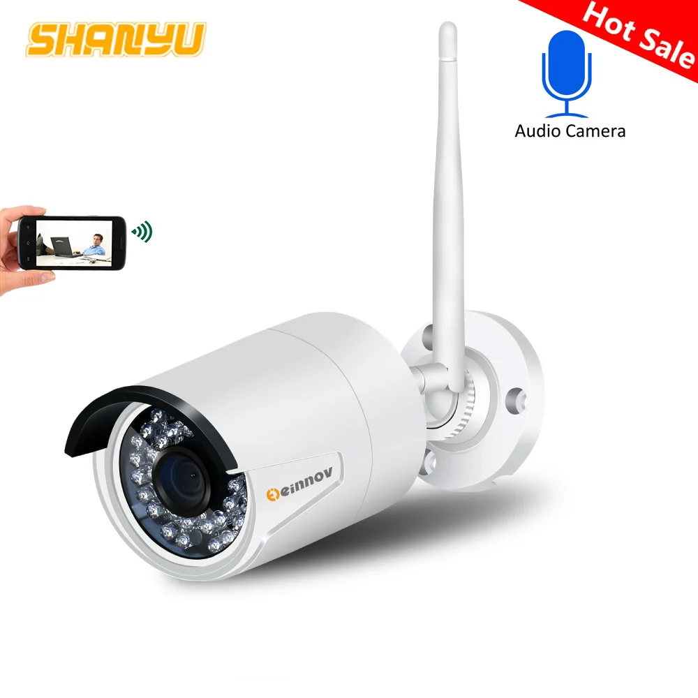Einnov HD Wifi Outdoor IP Camera 1080P Waterproof 2.0MP Wireless Security Camera Metal Audio Sound Record TF Card Bullet Video Einnov HD Wifi Outdoor IP Camera 1080P Waterproof 2.0MP Wireless Security Camera Metal Audio Sound Record TF Card Bullet Video