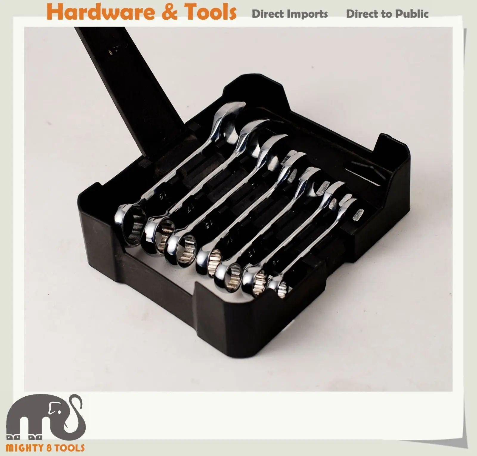 7pc Stubby Combination /Ring Open End Spanner Wrench Metric Set 10