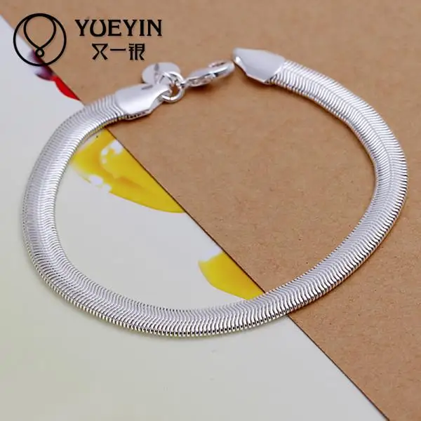 

H164 Fashion Style Silver Plated Snake Chain Bracelet Fit Silver Bracelet & Bangle Chain Charm Beads 20.5cm