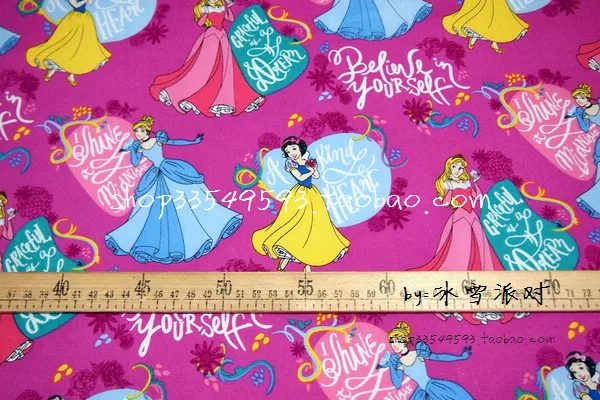 105* 50cm1pc принцесса ткань хлопок ткань Disny принцесса печатная Ткань Лоскутные Швейные материалы для ручной работы детская одежда