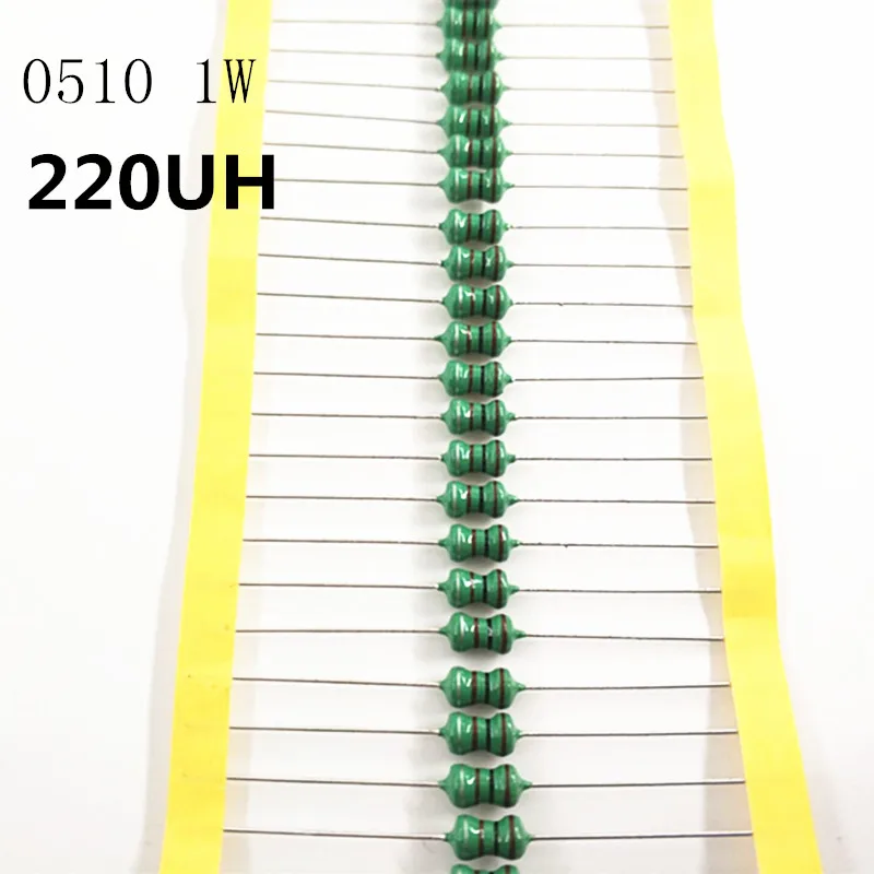 50pcs/LOT 1w 220uH 0510 Color Code Inductance Inductorin Inductors