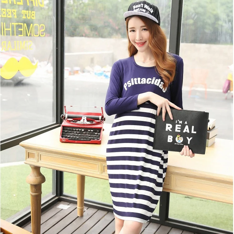 2017 Korean Maternity Nursing Dress Pregnant Women Casual Cotton 2017 Korean Maternity Nursing Dress Pregnant Women Casual Cotton Tfeeding Dresses Clothes Pregnancy Wear Lactation Clothing In From Mother