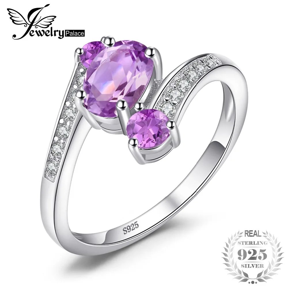 

Feelcolor 2.48ct Genuine Natural Purple Amethyst Ring Solid 925 Sterling Silver Oval Cut Fashion Hot Sale Fine Jewelry For Women