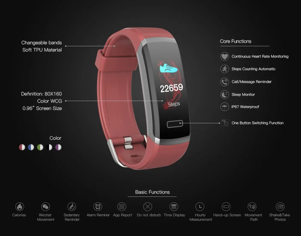 Bluetooth Smart band спортивные часы здоровья сердечного ритма Водонепроницаемый смарт-браслет для фитнеса Для мужчин Для женщин наручные часы