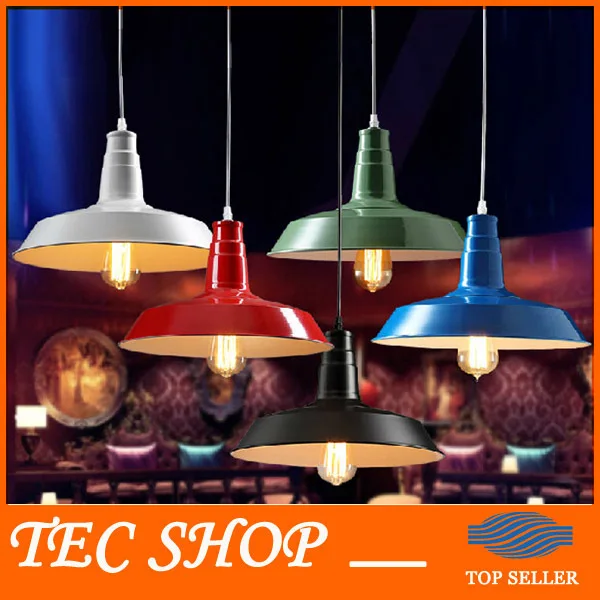 

JH 1pcs New Arrival Retro LOFT Lid Pendant Lamp American Country Style Bar Restaurant Light Iron Lighting 5 Colors Free Shipping