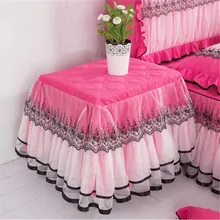 Декоративные прикроватные скатерти 50x60c утолщенный Хлопок кружевной край многофункциональный стол пылезащитный чехол принцесса кружева скатерти
