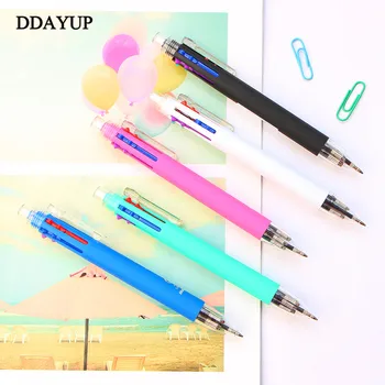 

6 in 1 Multicolor Ballpoint Pen Include 5 Colors Ball Pen 1 Automatic Pencil Top Eraser for Marking Writing Office School Supply