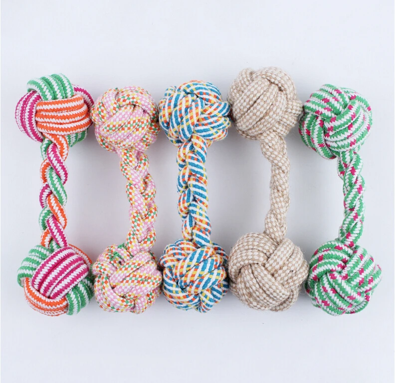 dumbbell cotton rope Rope Dog toys Random colors For Dog Durable