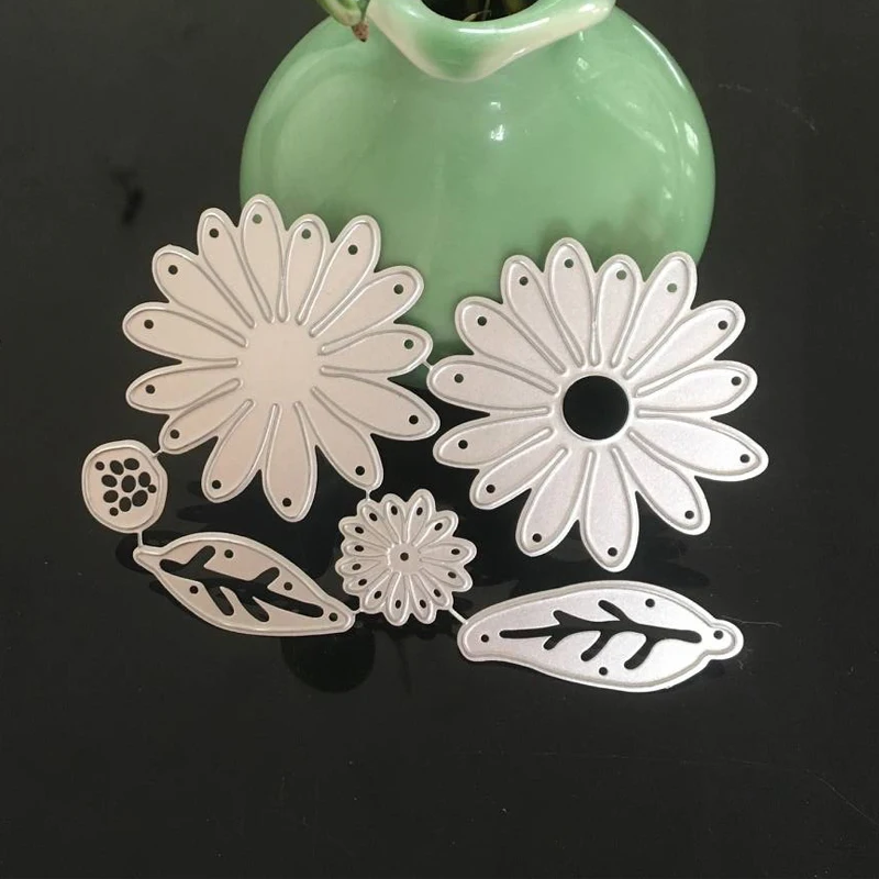 

6Pcs Set Flower Leaves Metal steel Cutting Dies for DIY Scrapbooking Photo Album Card Cutting Stencil Cutting Dies 7.4*10.5cm