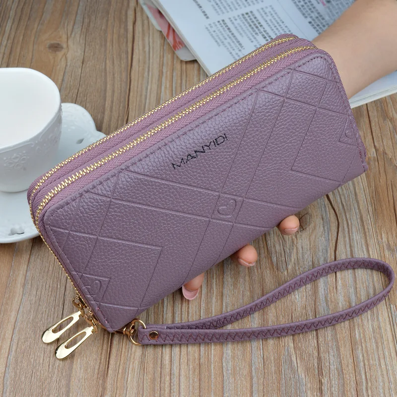 

Brand High Quality Big Wallet Women Purses Double Zipper Long Women Wallets Designer Leather Ladies Clutch Bag Card Holder W085