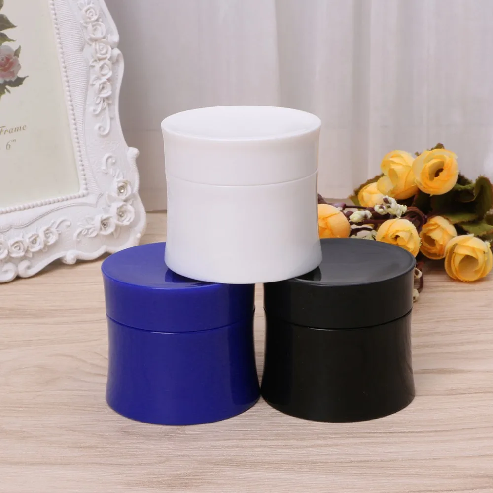 

New Plastic Cosmetic Travel Empty Jars Pots Makeup Cream Lip Balm Container 15g White/Black/Blue