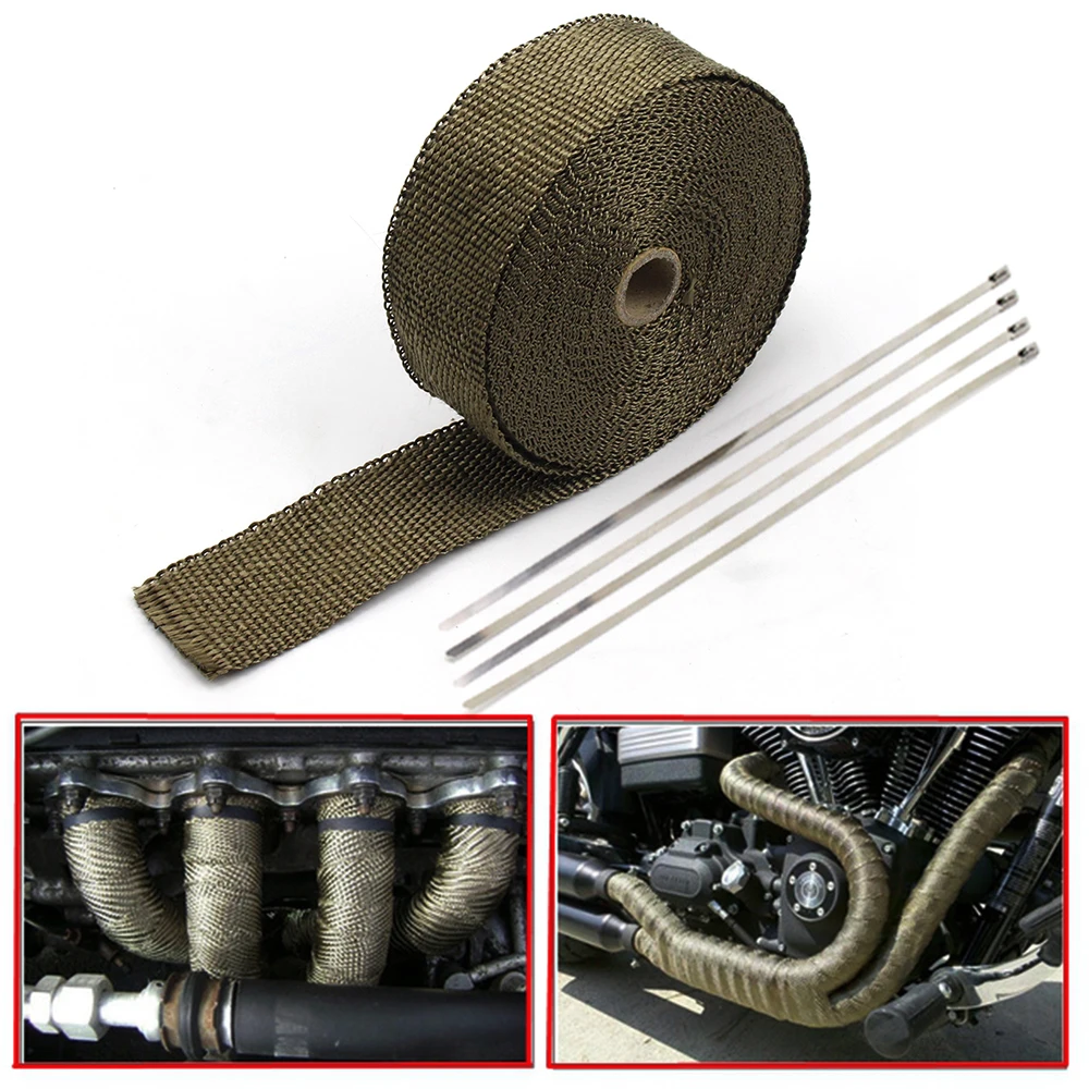 10M Heat Exhaust Thermo Wrap Shield Protective Tan Tape Fireproof
