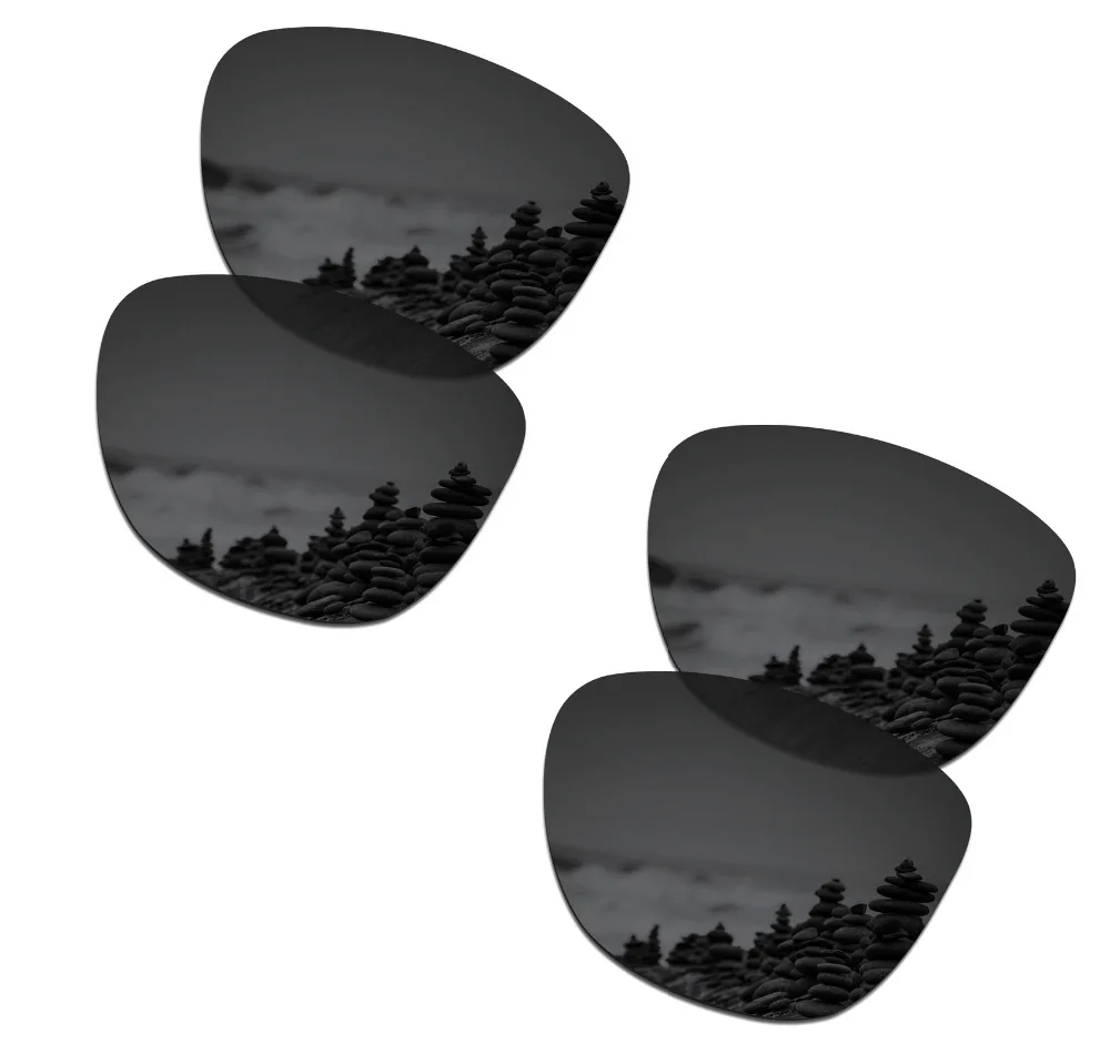 SmartVLT 2 Pairs Polarized Sunglasses Replacement Lenses for Oakley Frogskins Stealth Black and Stealth Black