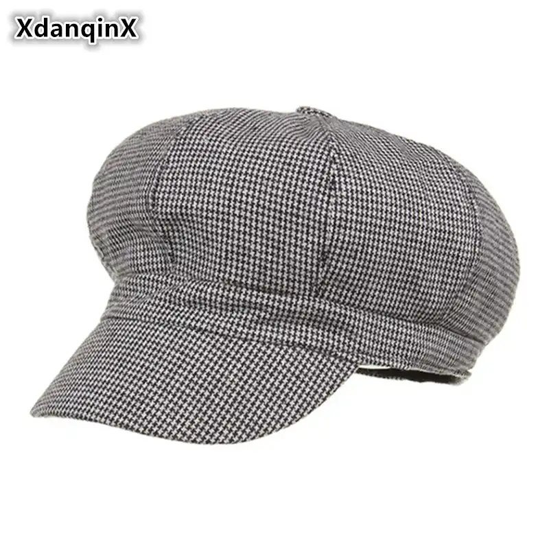 cotton elastic newsboy cap